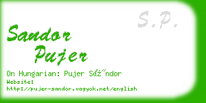 sandor pujer business card